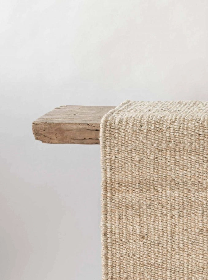 Tapis en chanvre avec franges - Nature