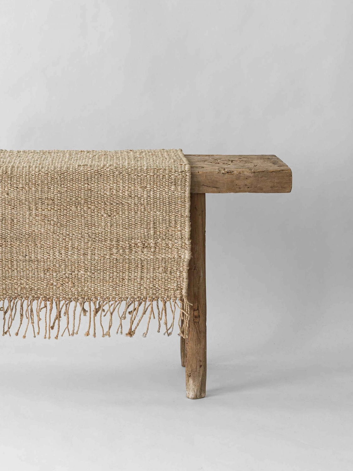 Tapis en chanvre avec franges - Nature