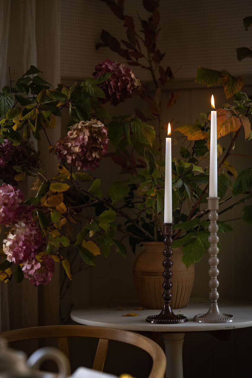 Bougeoir perlé Sigrid - beige