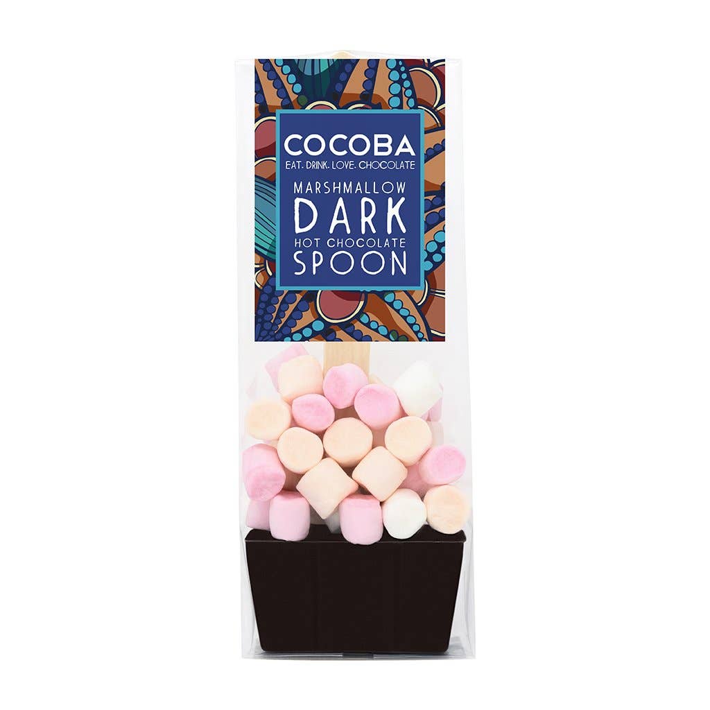 Cuillère à chocolat chaud noir à la guimauve