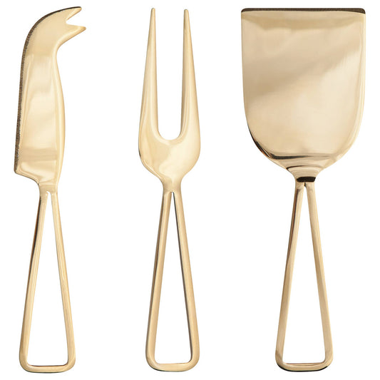 Couteaux à fromage dorés, lot de 3