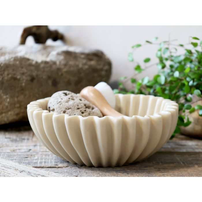 Bol décoratif coquillage - café au lait