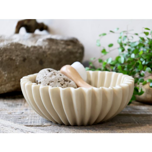 Bol décoratif coquillage - café au lait