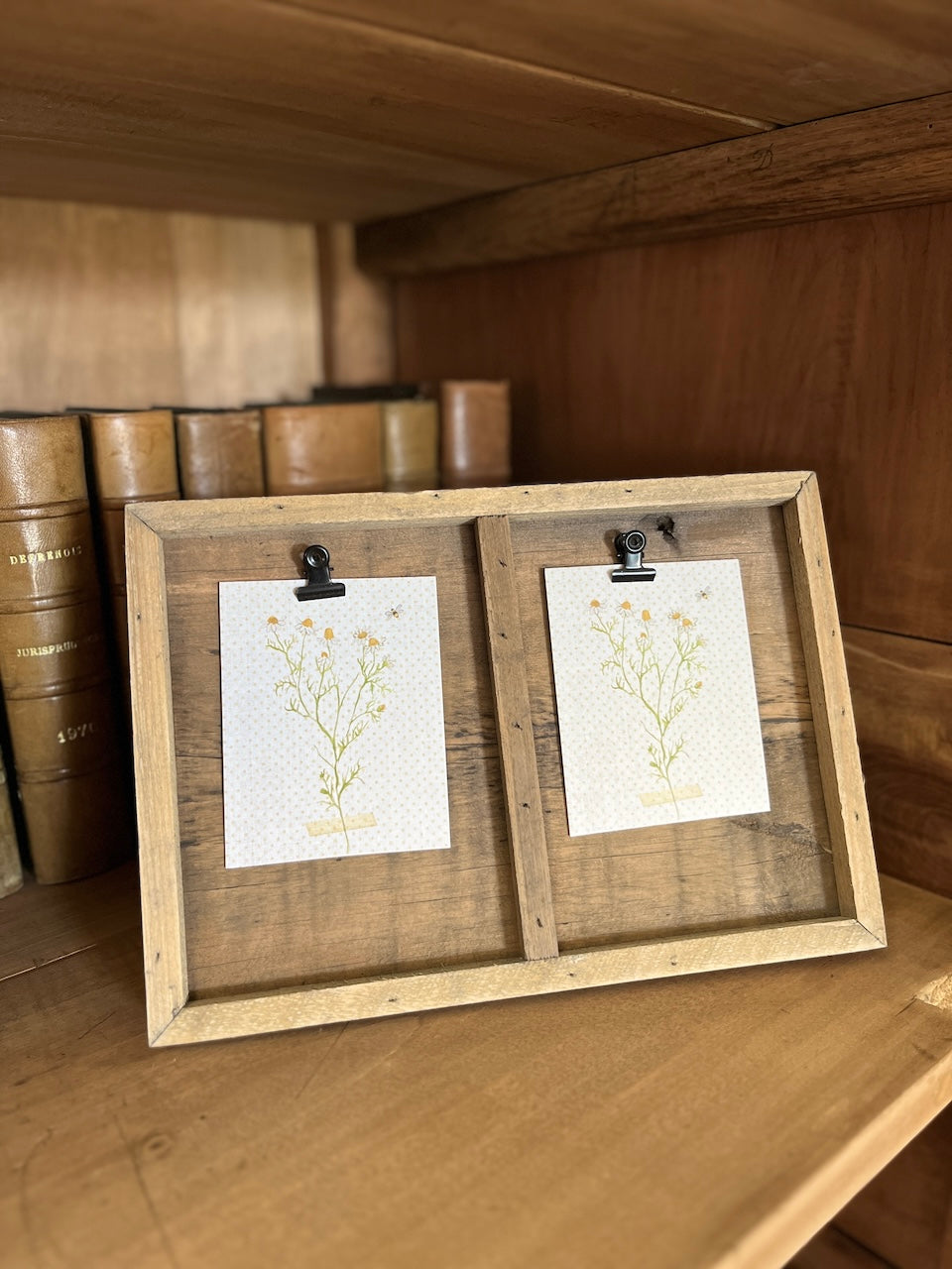 Cadre double en bois rustique