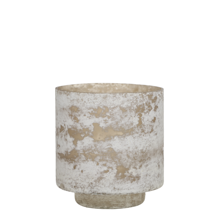 Photophore hurricane - blanc antique