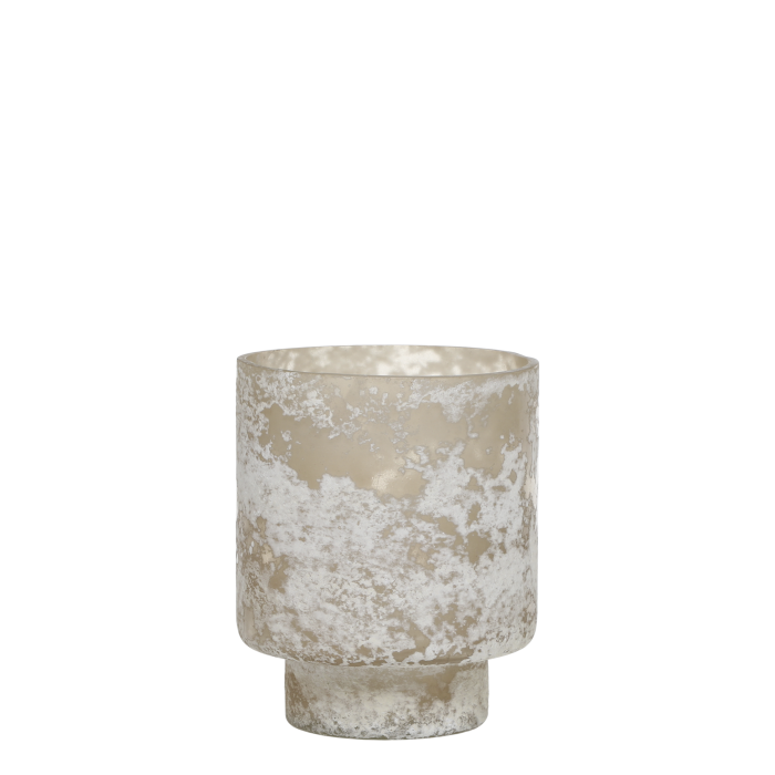 Photophore hurricane - blanc antique