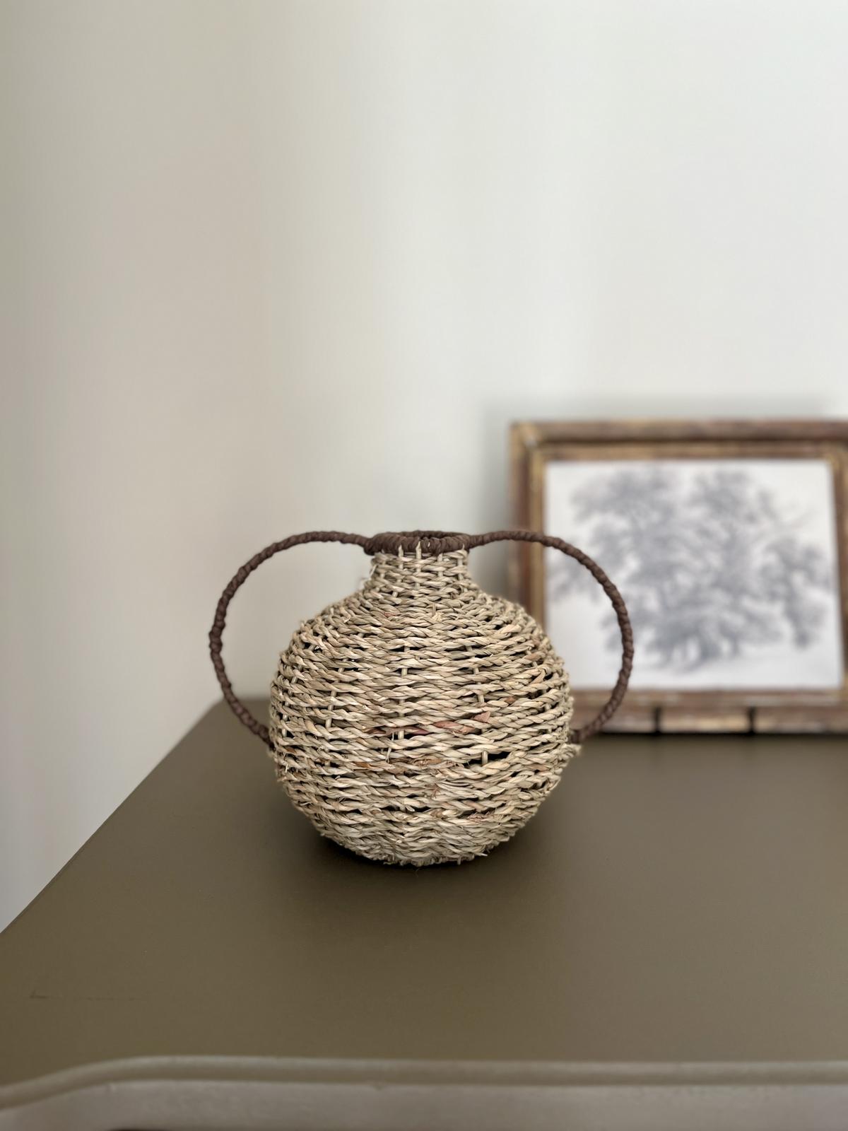 Vase en jonc de mer