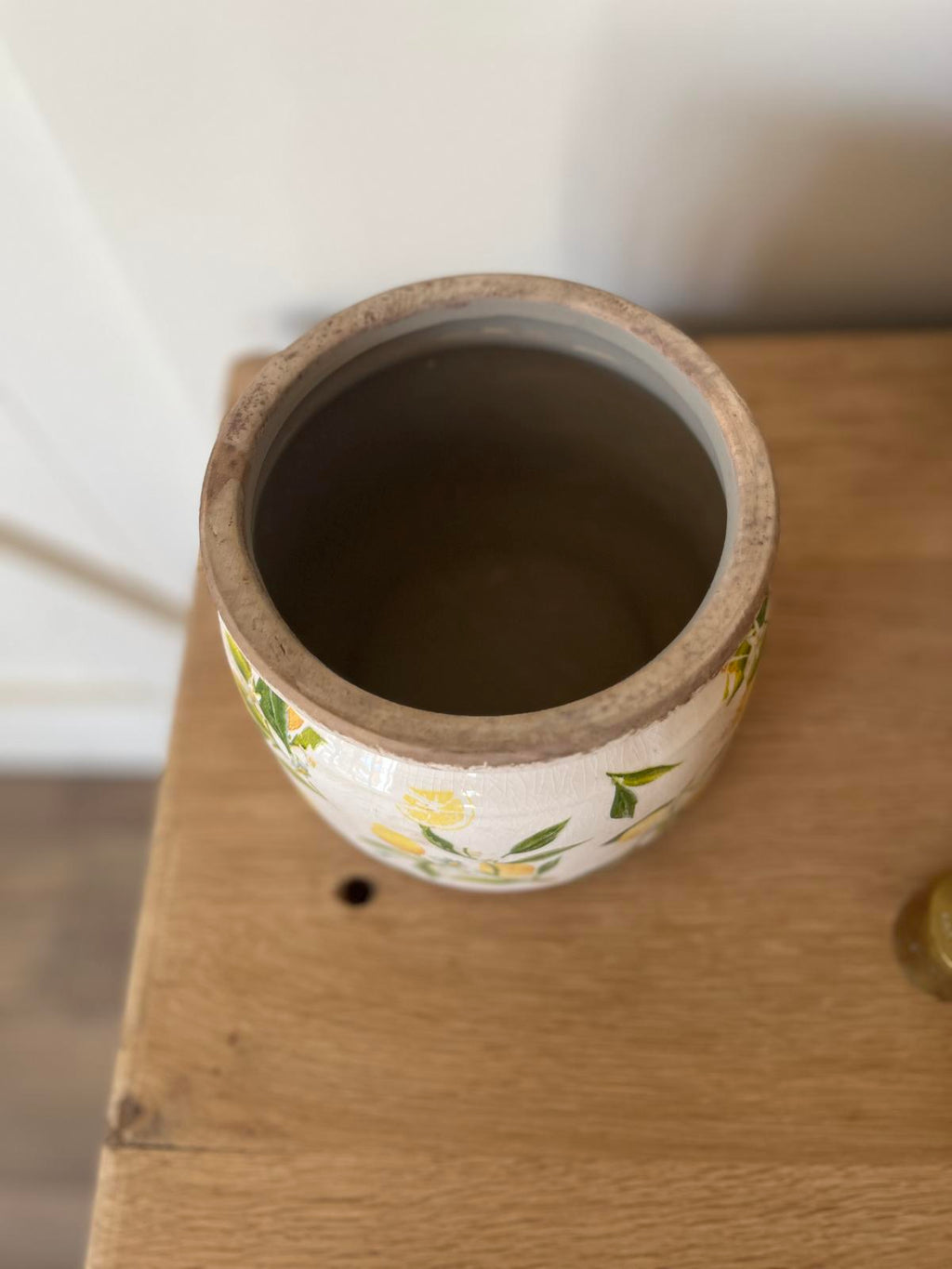 Cache pot rond citrons