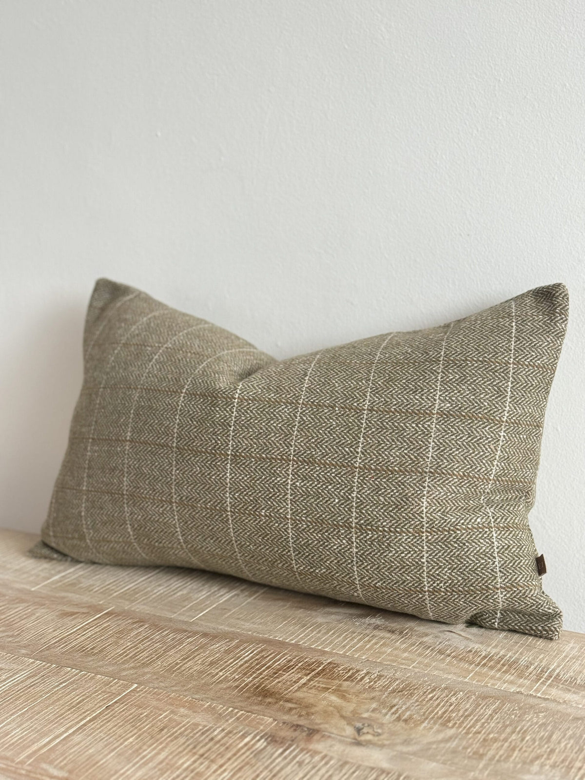 Coussin en tweed olive - 30x50cm