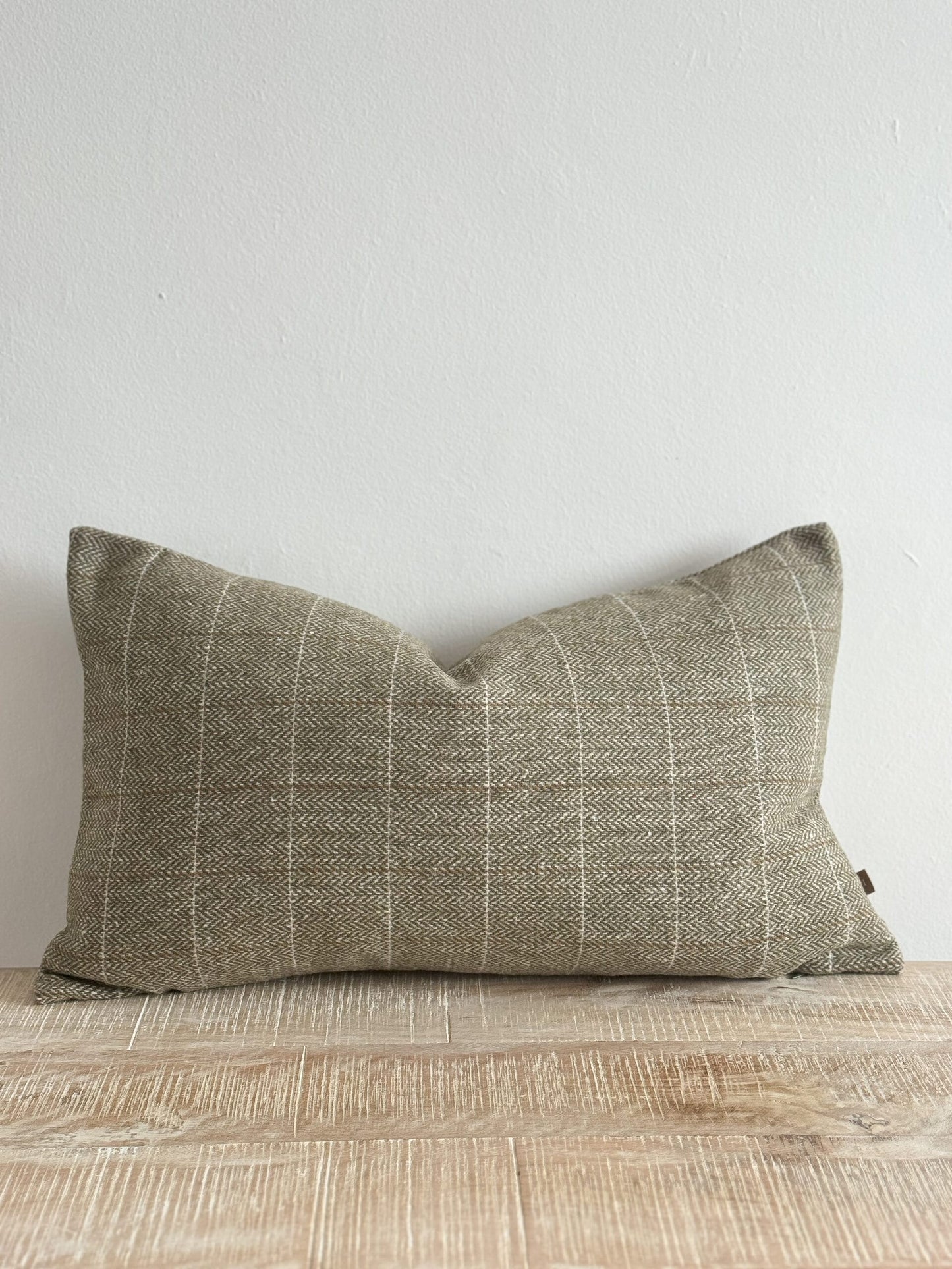 Coussin en tweed olive - 30x50cm
