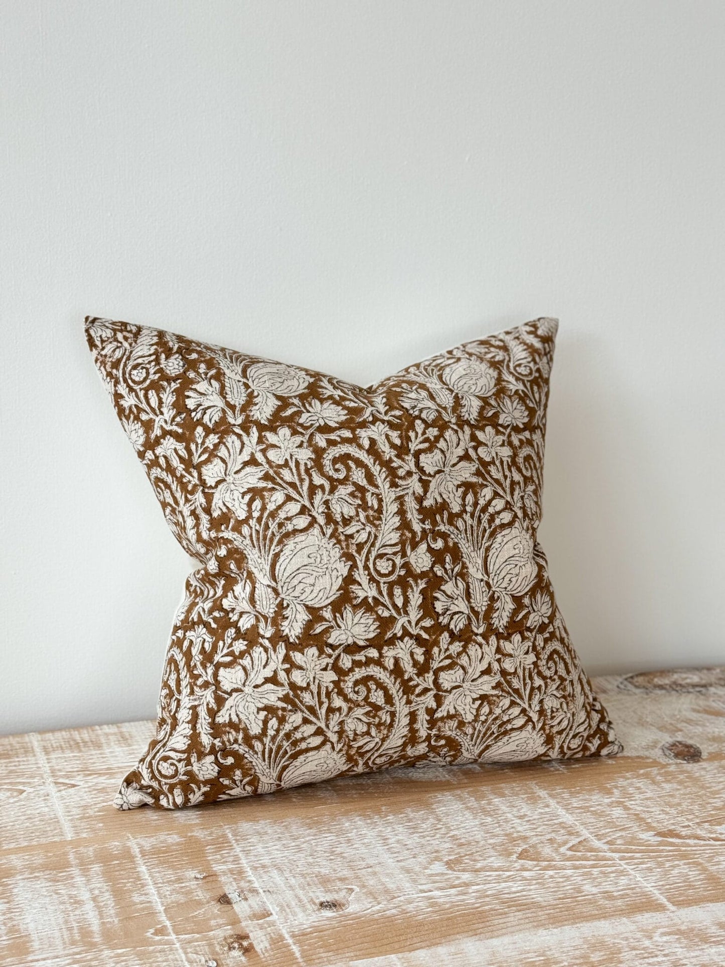 Housse de coussin imprimé Ivy rouille - 45x45cm
