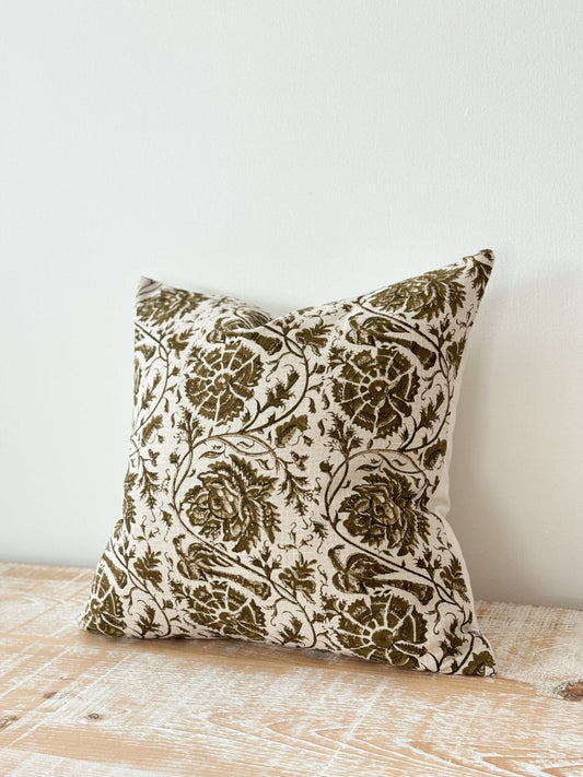 Housse de coussin Ivy imprimé olive - 45x45cm