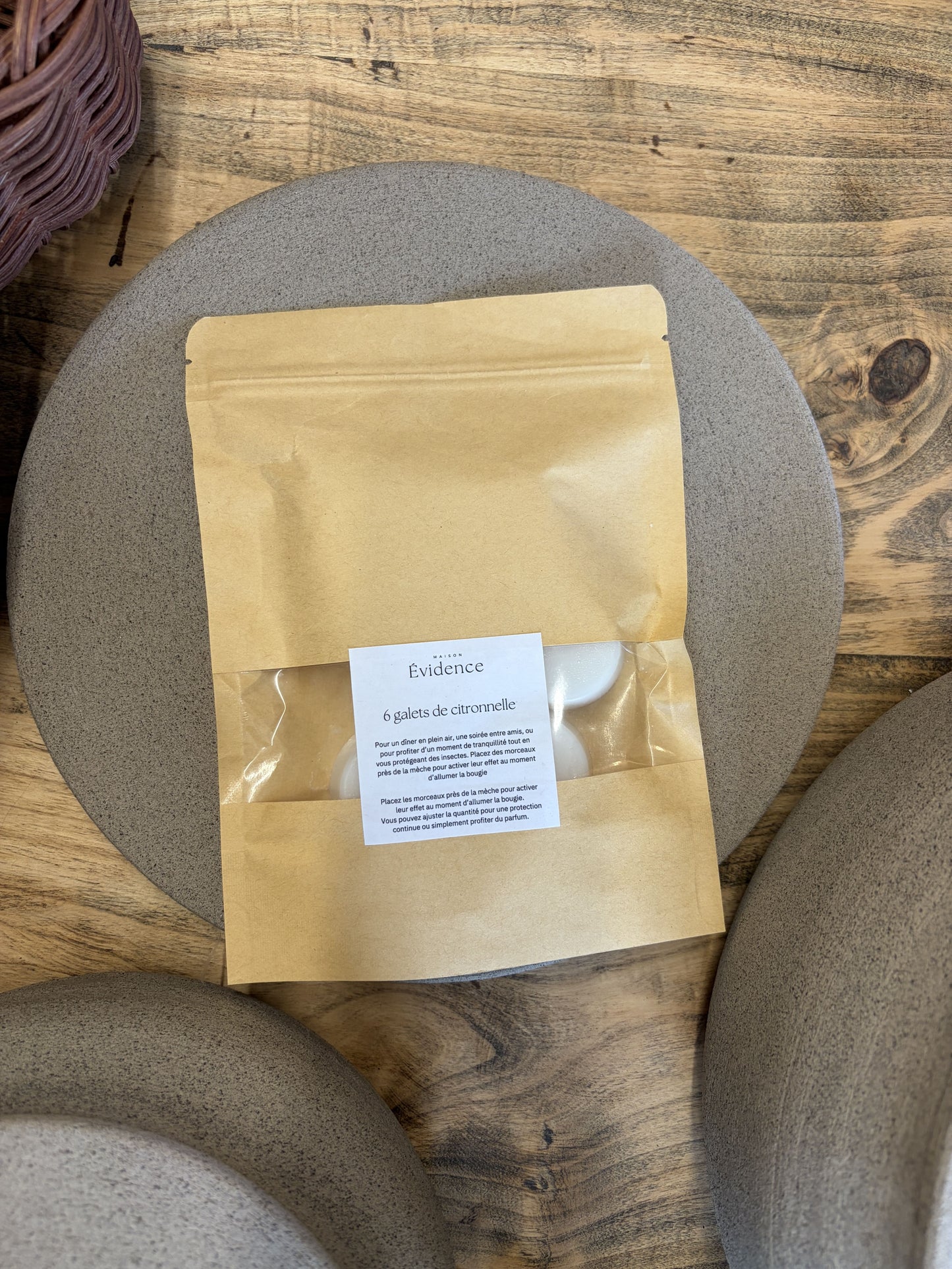 Recharge de 6 galets de citronelle pour bougie outdoor