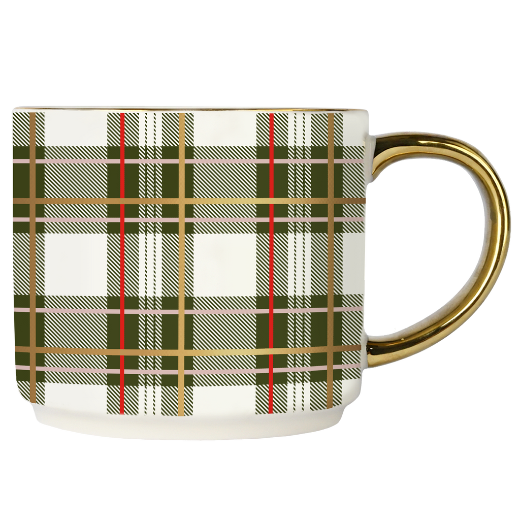 Tasse à carreaux verts