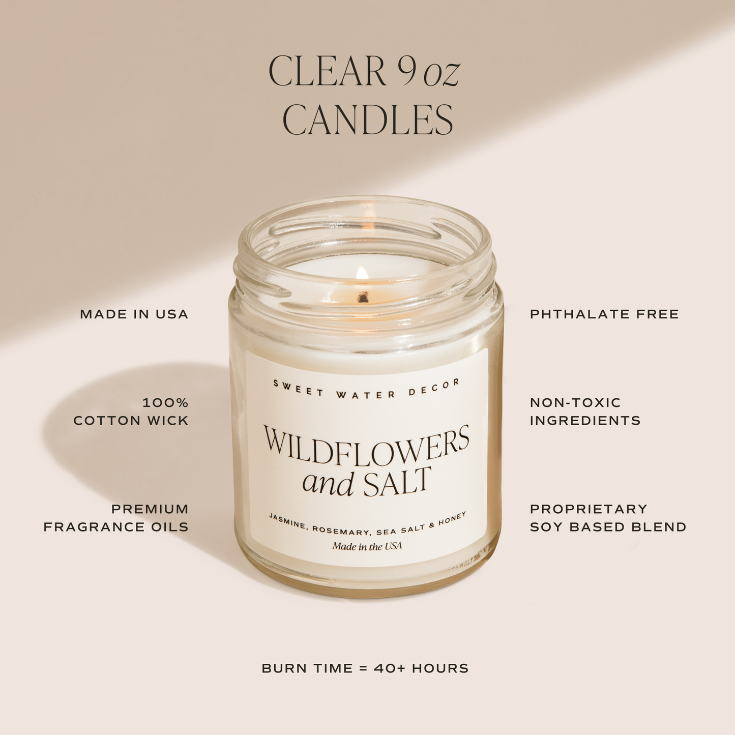 Bougie de soja Sandalwood Rose - 40h