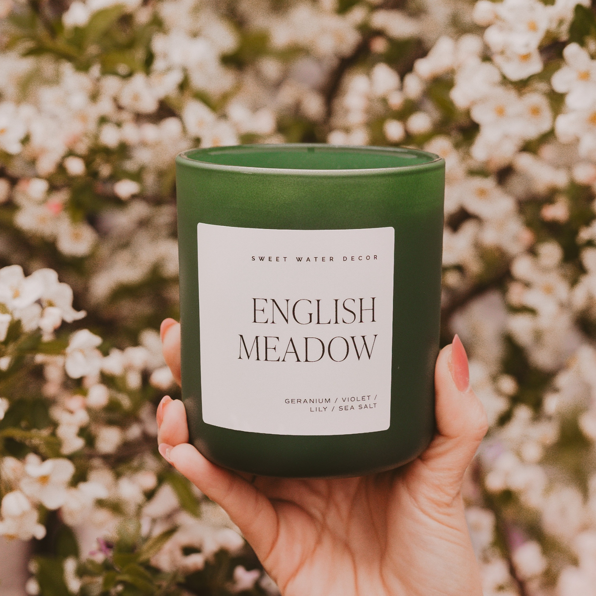 Bougie de soja English Meadow , pot mat - 70h
