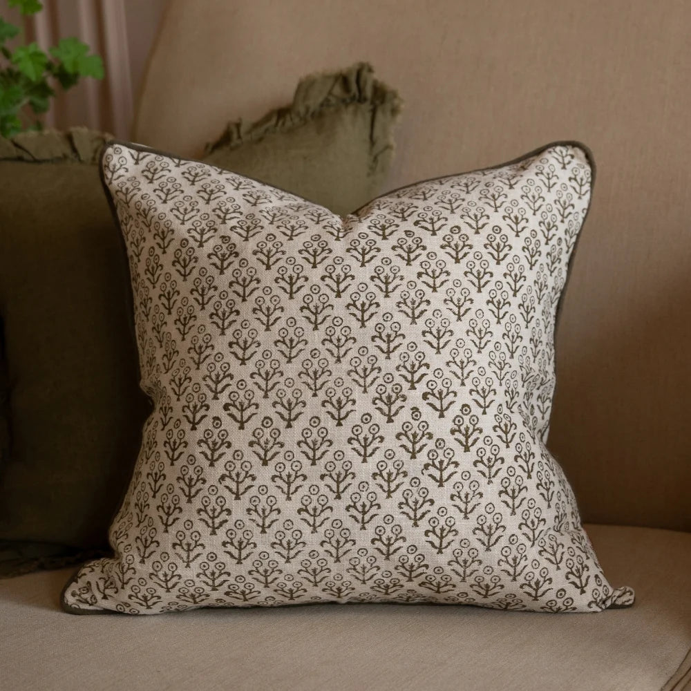 Housse de coussin Aubrey olive 45x45 cm