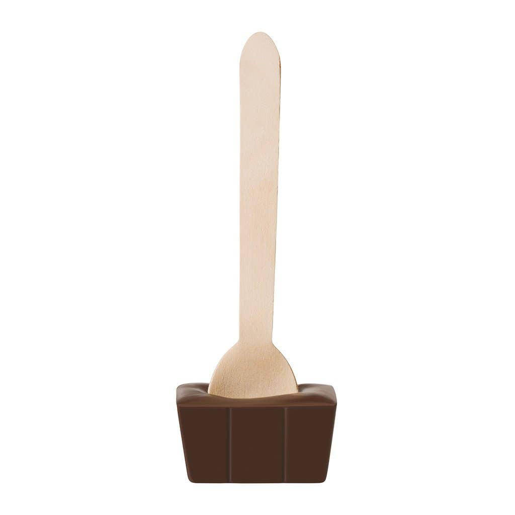 Cuillère à chocolat chaud noir à la guimauve