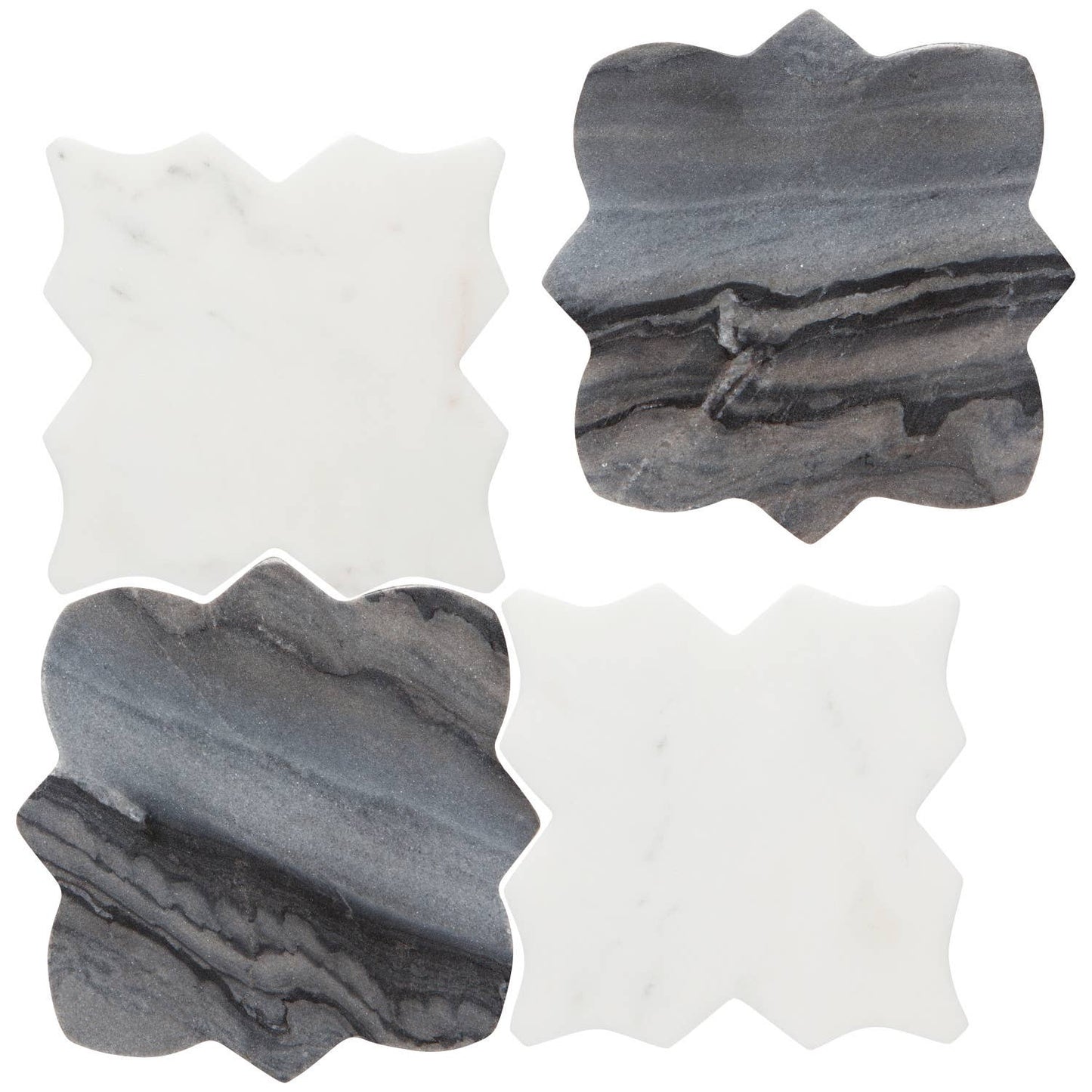 Ensemble de 4 sous-verres en marbre Tesselate