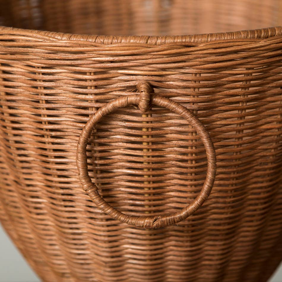 Vase en rotin marron