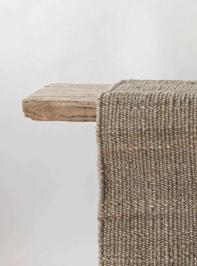 Tapis en chanvre avec franges - Nature