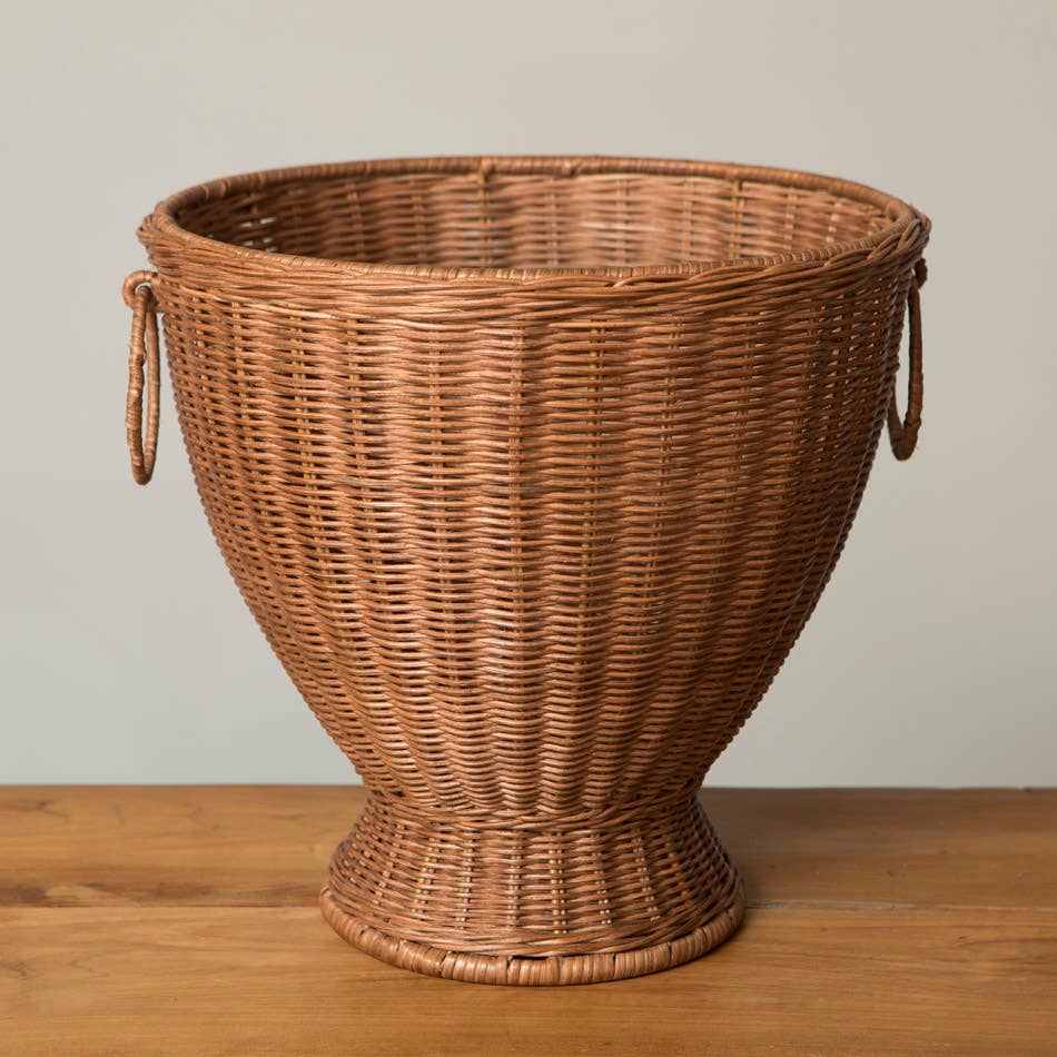 Vase en rotin marron