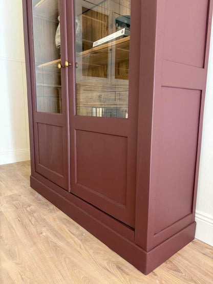 Vitrine 2 portes en bois massif - Bordeaux