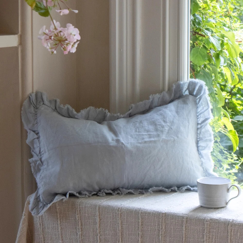 Housse de coussin à volants Dusty Blue 50x30
