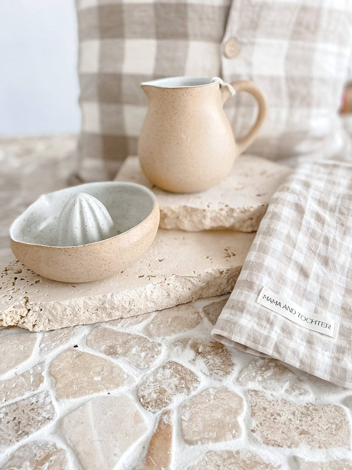 Torchon en lin pur français - Gingham