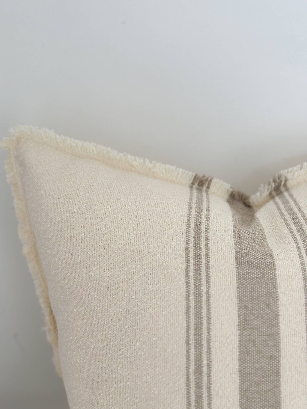 Housse de coussin 45x45 - Rayure grège