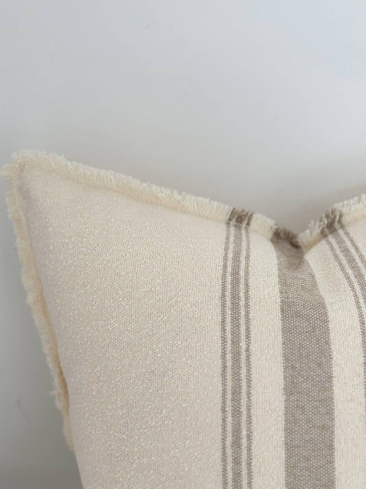 Coussin 45x45 - Rayure grège