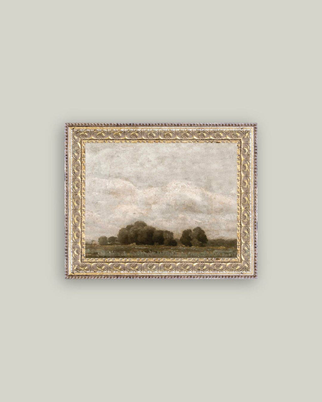 Impression sur toile encadrée de paysage d'arbres et de nuages