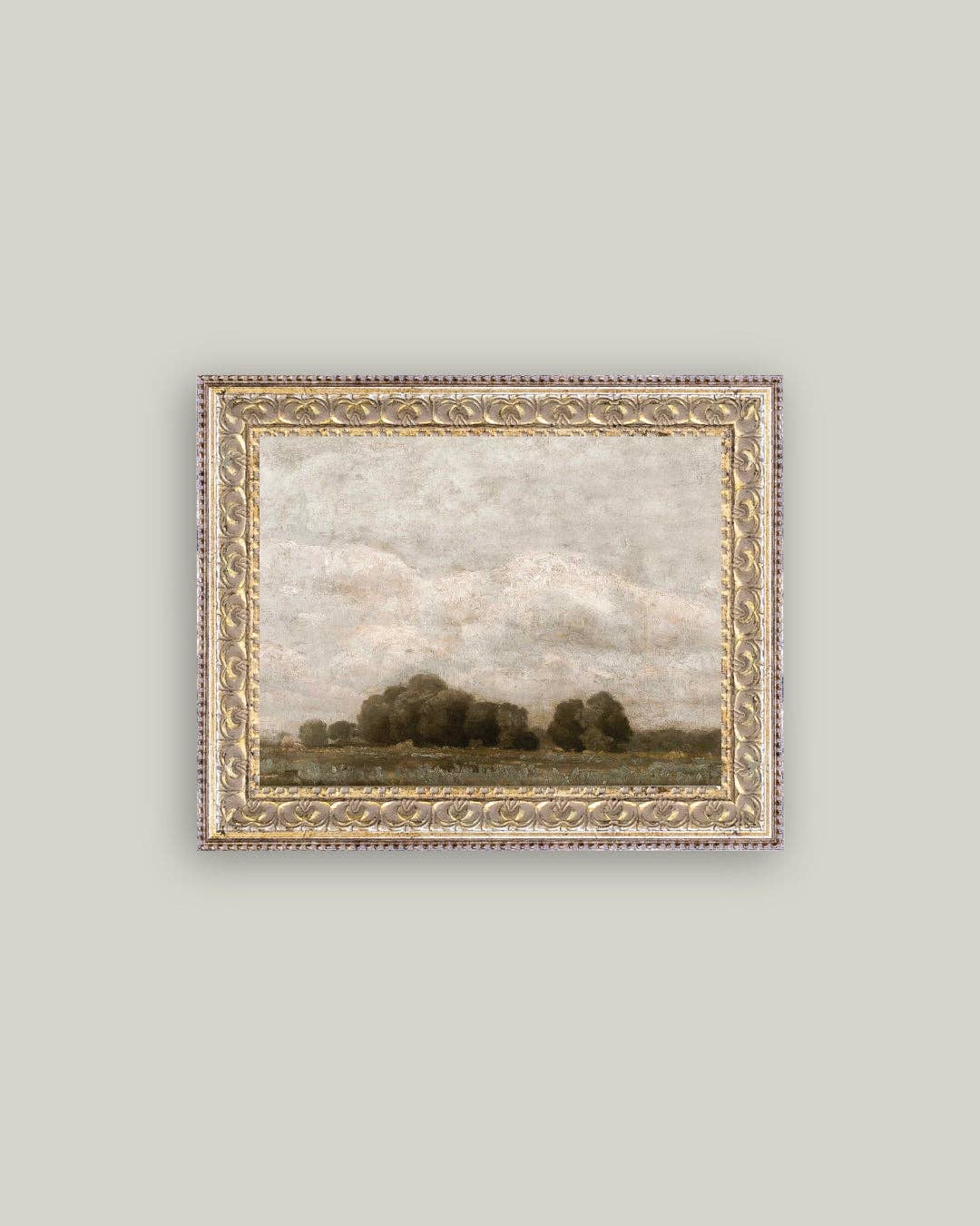 Impression sur toile encadrée de paysage d'arbres et de nuages