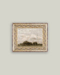 Impression sur toile encadrée de paysage d'arbres et de nuages