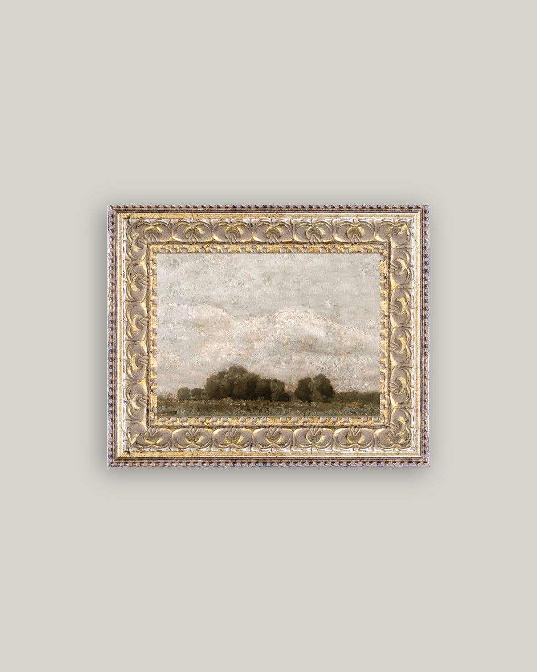 Impression sur toile encadrée de paysage d'arbres et de nuages