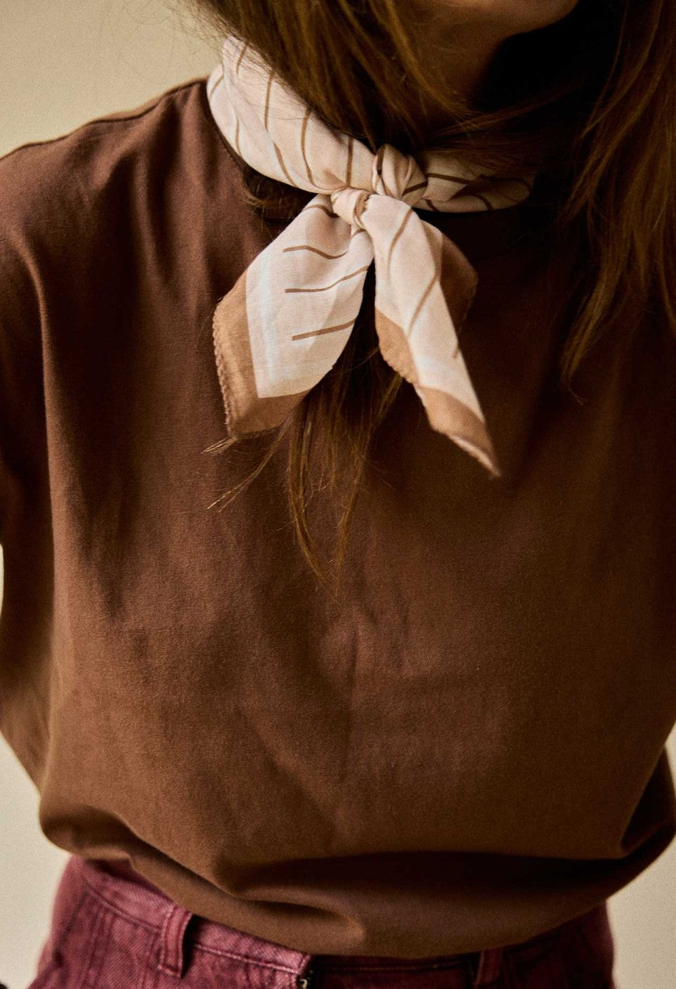 Foulard - Rayures Crème S