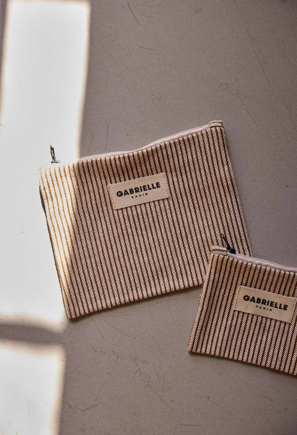 Petite pochette - Rayures Argile