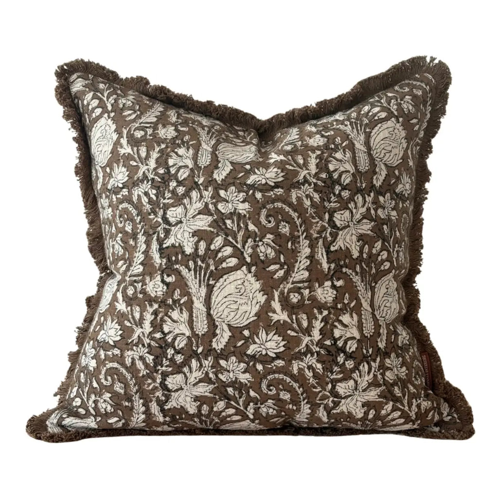 Housse de coussin Sadie marron - 45x45 cm