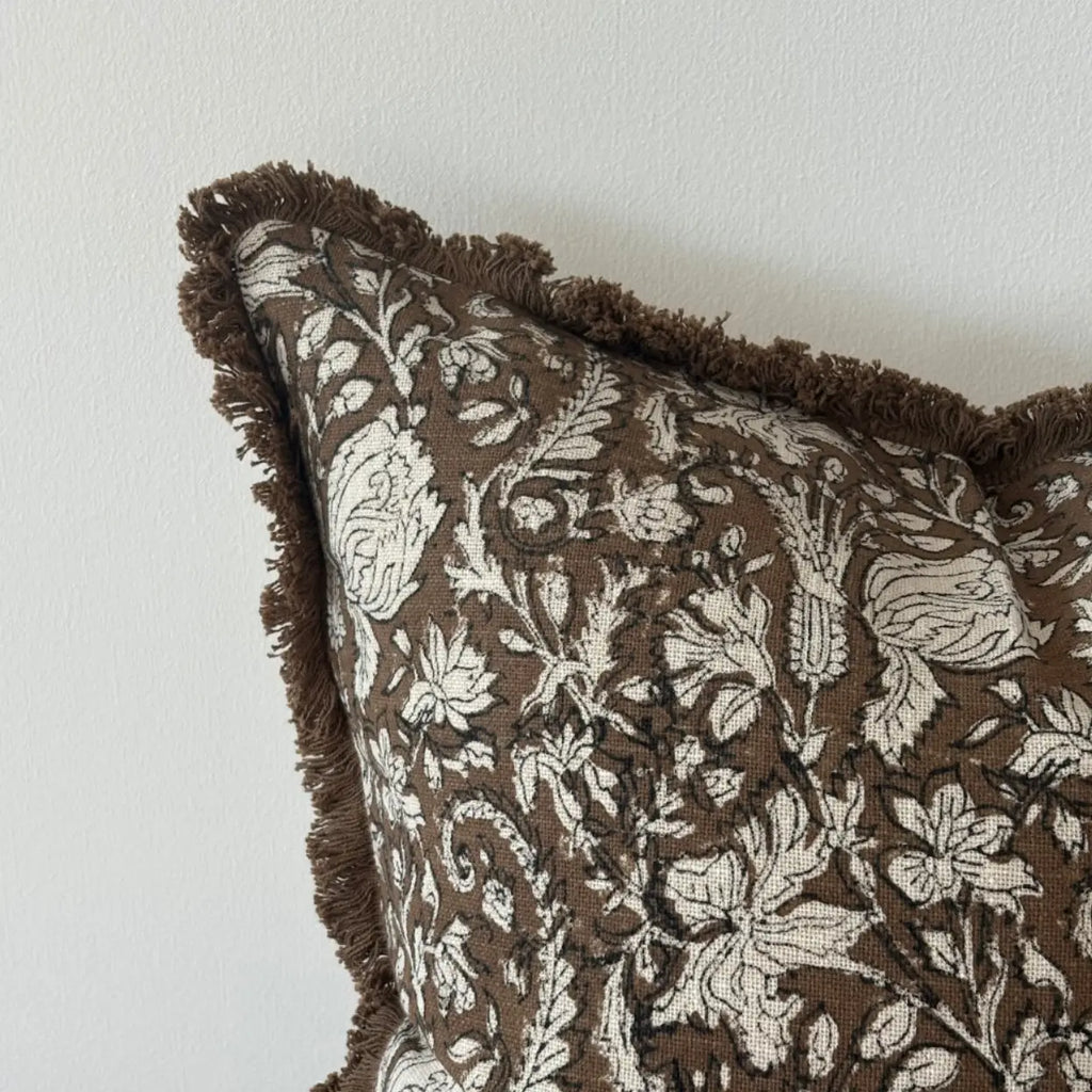 Housse de coussin Sadie marron - 45x45 cm