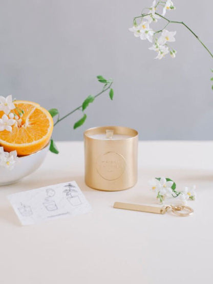 Bougie Fleur d'oranger avec mantra gravé - 290gr - Adèle & Brume