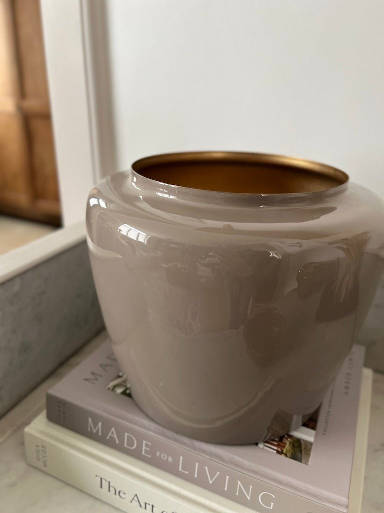 Vase en métal taupe et doré - Adèle & Brume