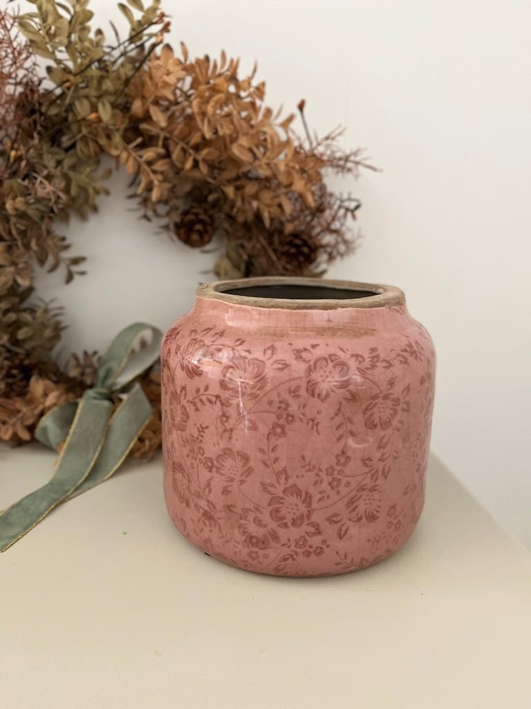 Vase fleuri vieux rose - Adèle & Brume